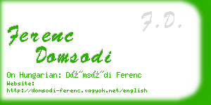 ferenc domsodi business card